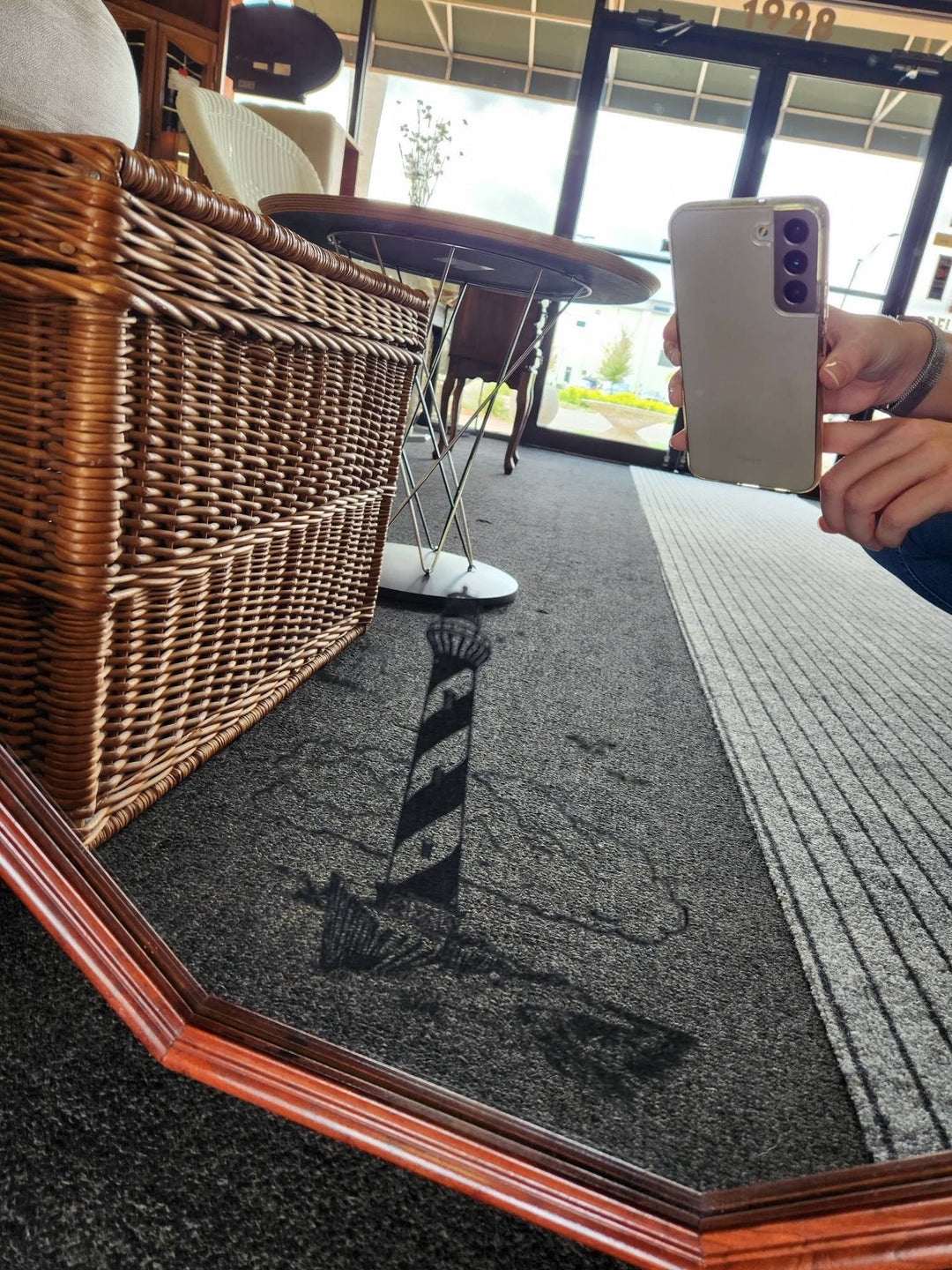 Mirror w. Etched Lighthouse