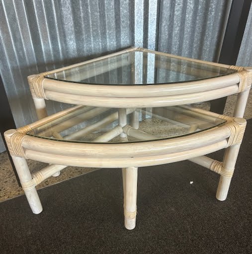 2 PIECE Bamboo Corner Nesting Tables