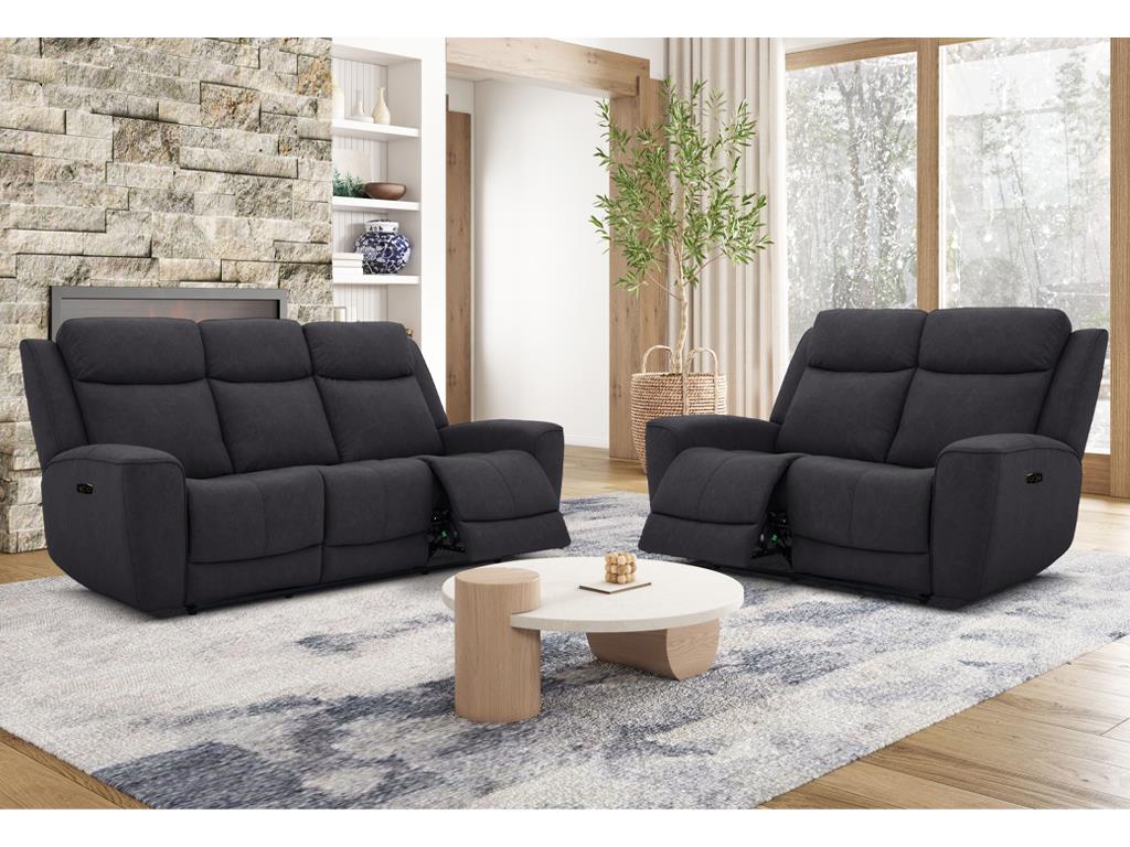 Sofa - Kuka Macke Grey Power Recliner