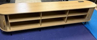 Tambour Door Curved Console Table