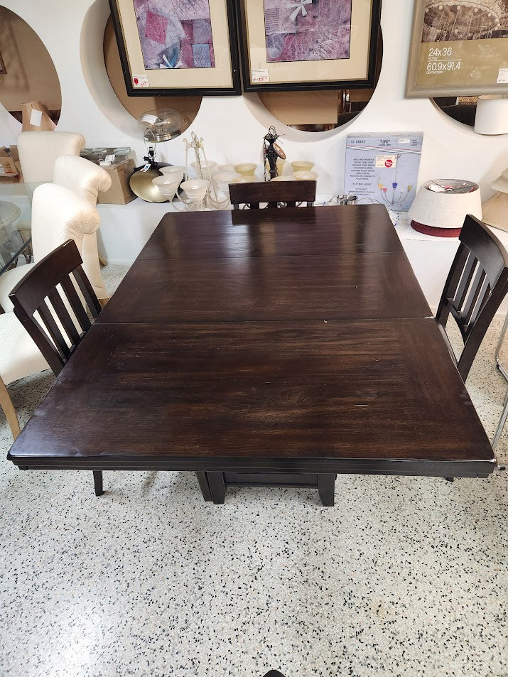 Dark Wood Counter Dining Set