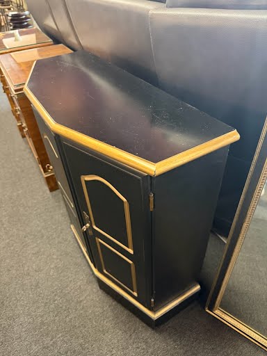 Black And Gold Half Moon Cabinet