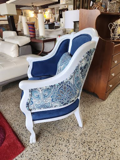 White and Blue Custom Chair