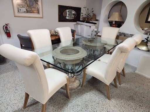 Dining Set Glass Top w. 6 Chairs