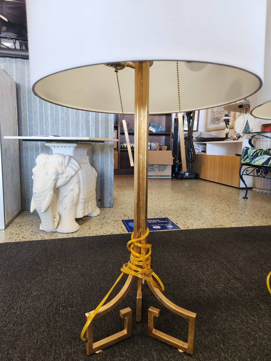 Set of 2 - Regina Andrews 33" H Antique Gold Leaf Table Lamp