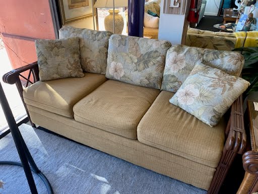 Dark Brown Bamboo/Ratan Sofa