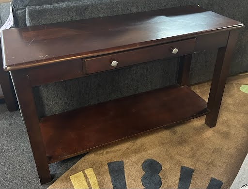 Console Table Dark Wood Single Drawer