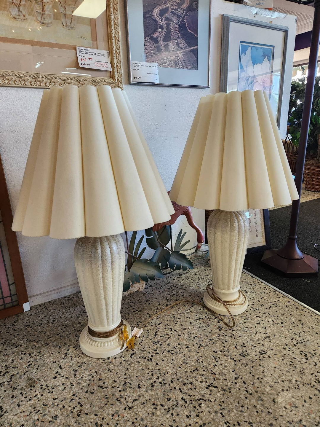 SET OF 2 - Cream Table Lamps