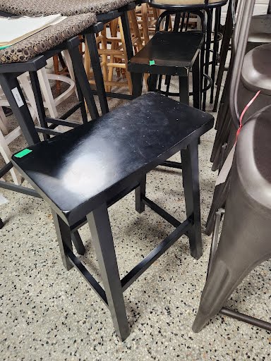 SET OF 2-Black Counter Stools