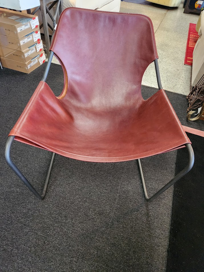 Oxblood Leather Lounge Chair