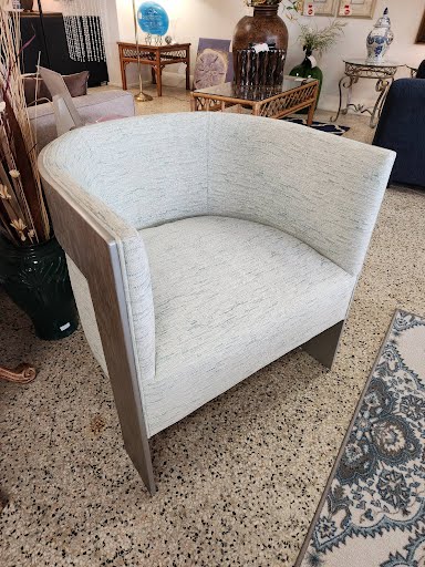 MEREDITH Driftwood Style Barrel Back Chair