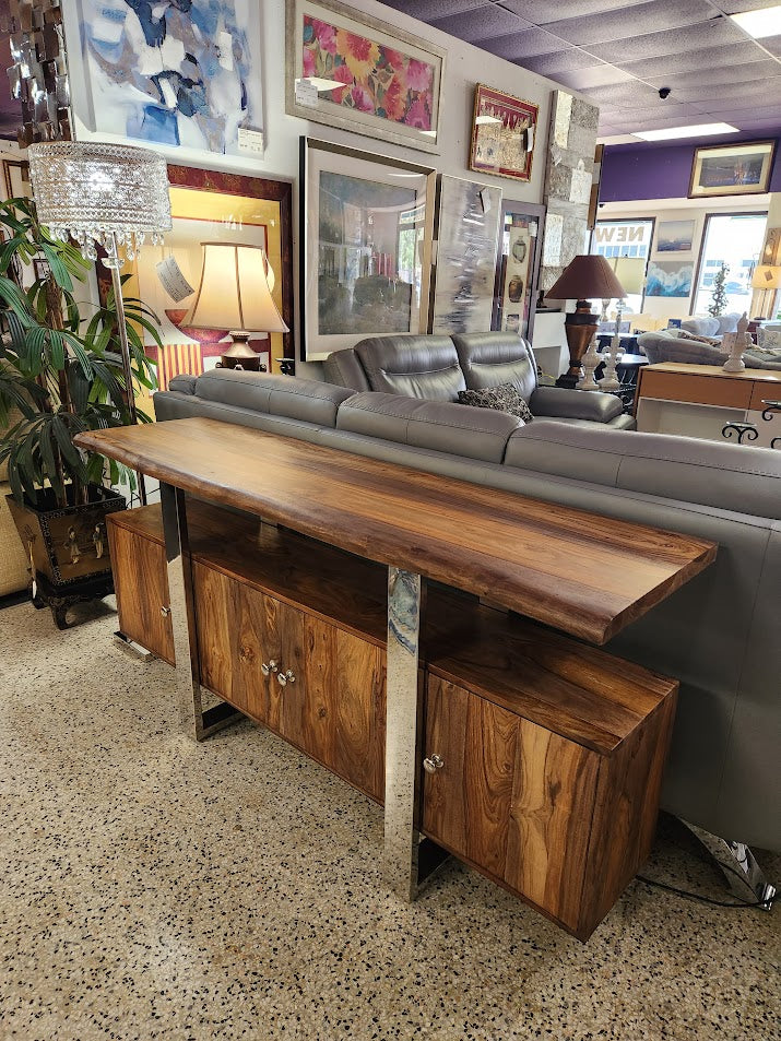 live edge wooden Sofa Table