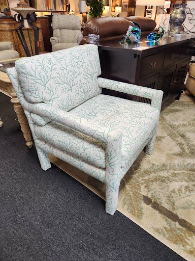 Teal Coral Arm Chair