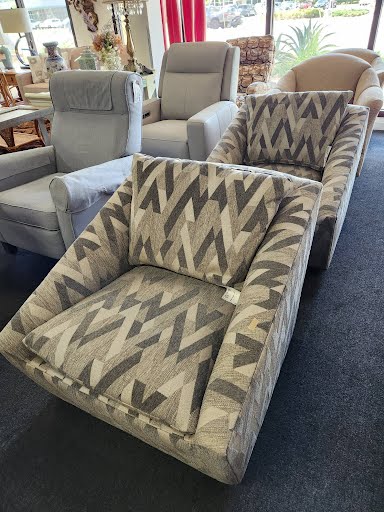 Grey Abstract Pattern Swivel Chair