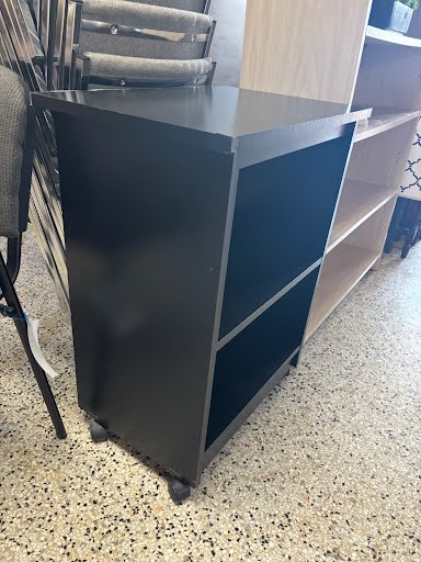Two Tier Black Bookcase