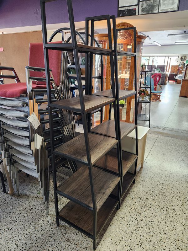 Black Ladder Shelving Bookcase