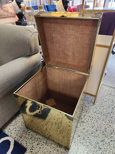 18" Square Brass Trunk/End Table