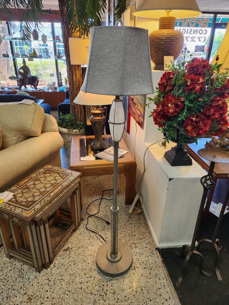 Gray Metal Floor Lamp
