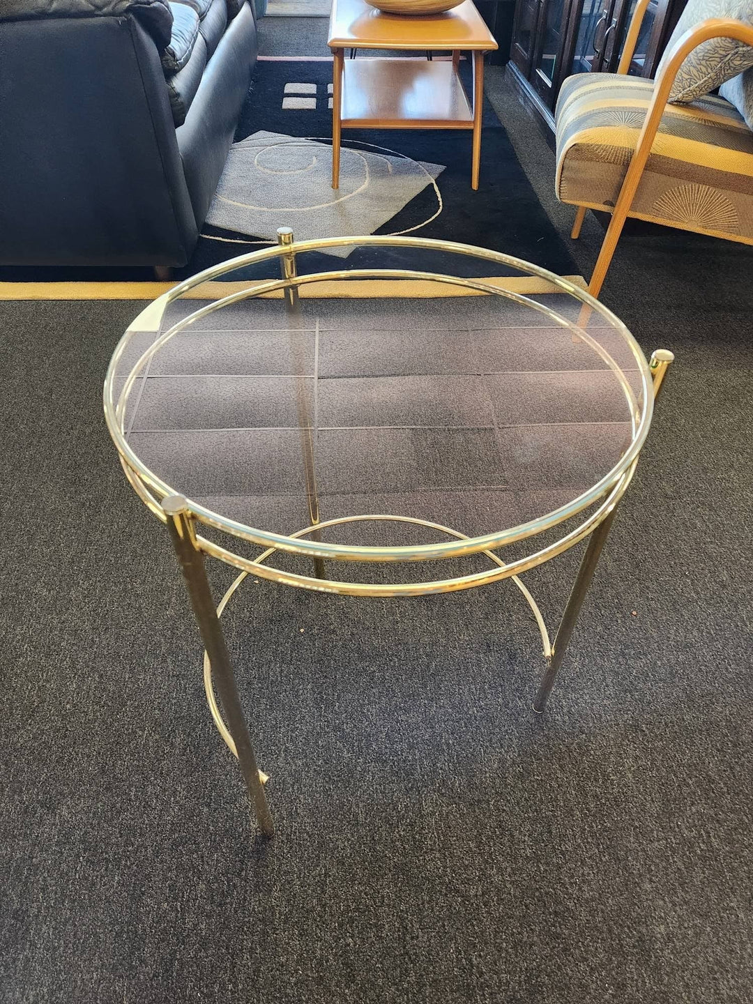 18" Round Gold End Table