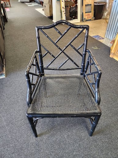 Black Woven Cane Chair