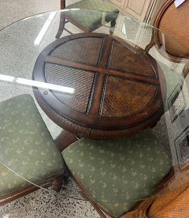 Dining Table 54" Round Glass Top
