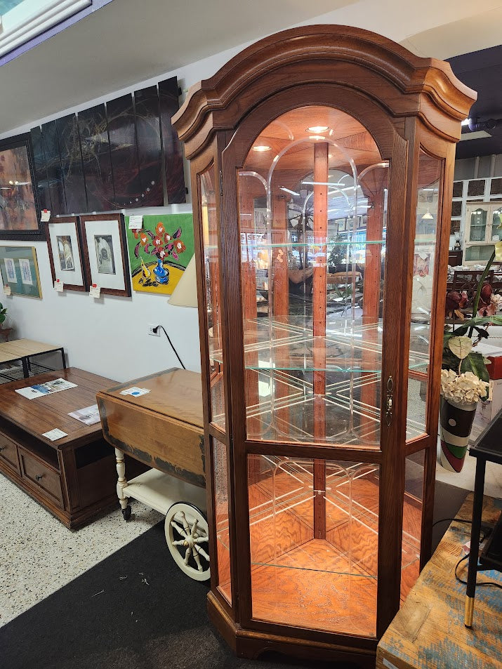 Solid Oak Curio Cabinet