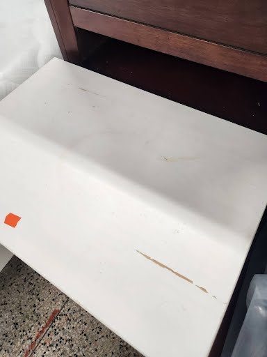 Two Drawer White Nightstand