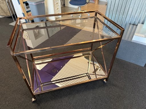 Gold Bar Cart On Casters