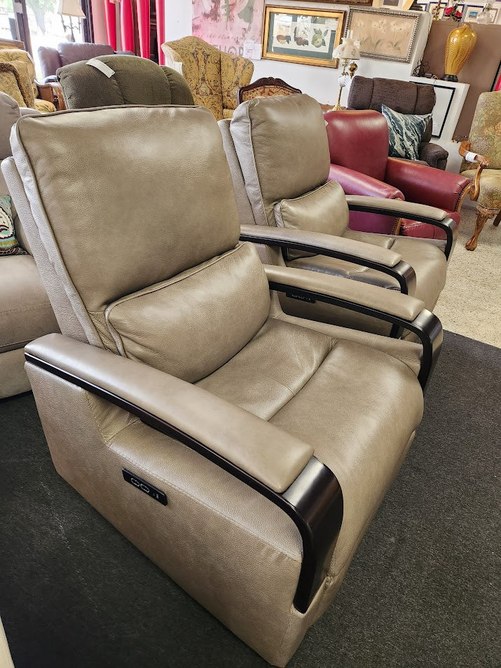 DK Taupe Power Recliner Chair