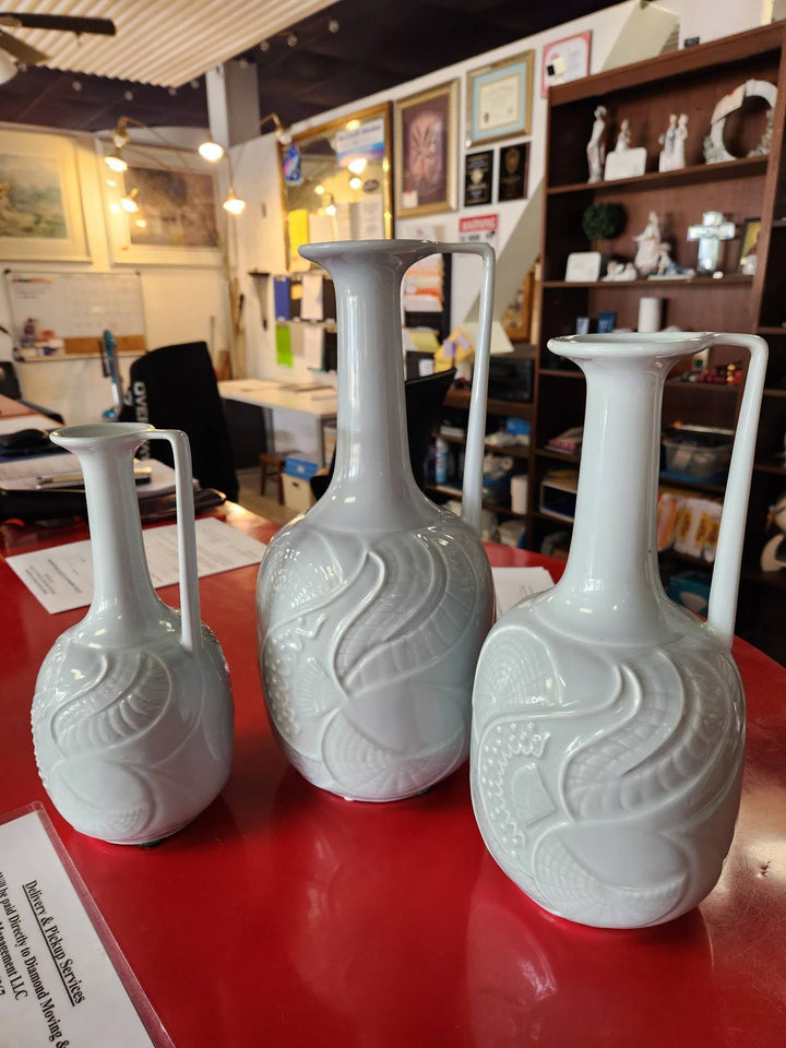 SET OF 3- Mint ceramic celadon glaze