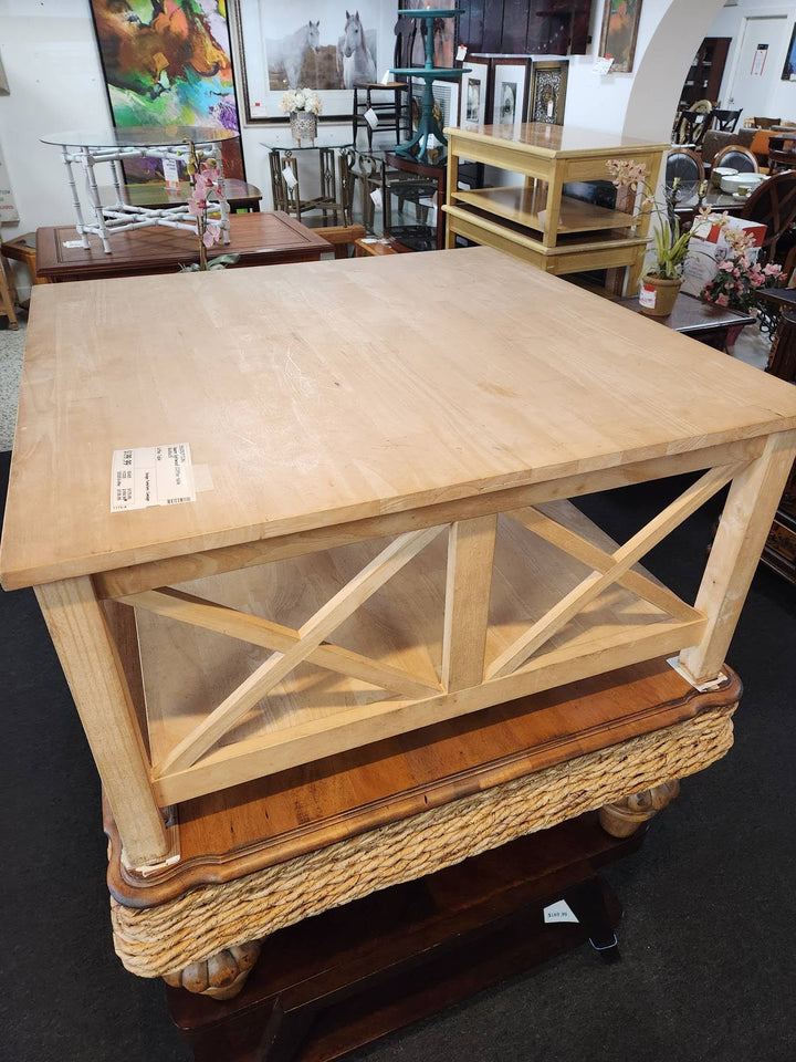 Light Wood Square Coffee Table