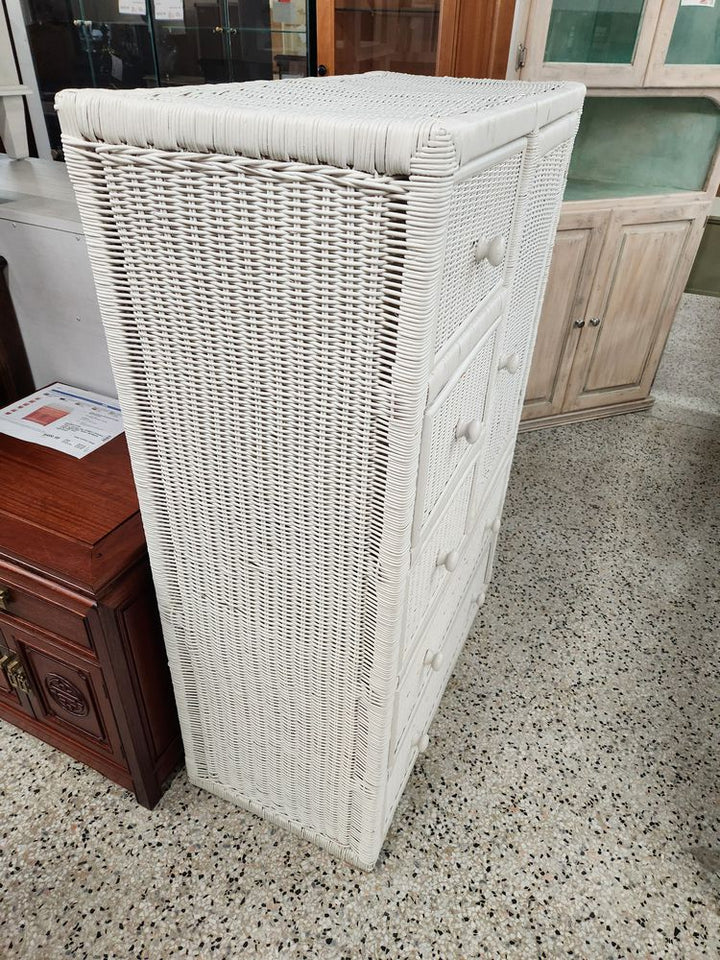 White Wicker Dresser