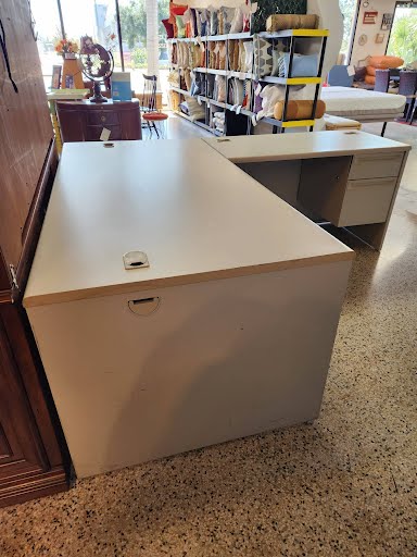 L-Shape Office Desk - Beige