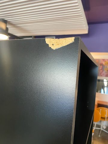 28W" Black Bookcase