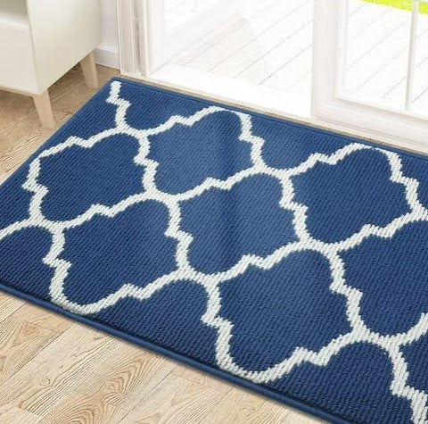 Wool 3'6" x 5'6" Navy Ivory Area Rug