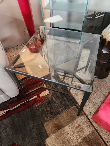 SET OF 2 Glass Top End Tables