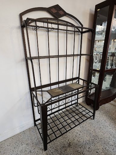 AMERICAN SIGNATURE Black Tile-Accent Baker's Rack