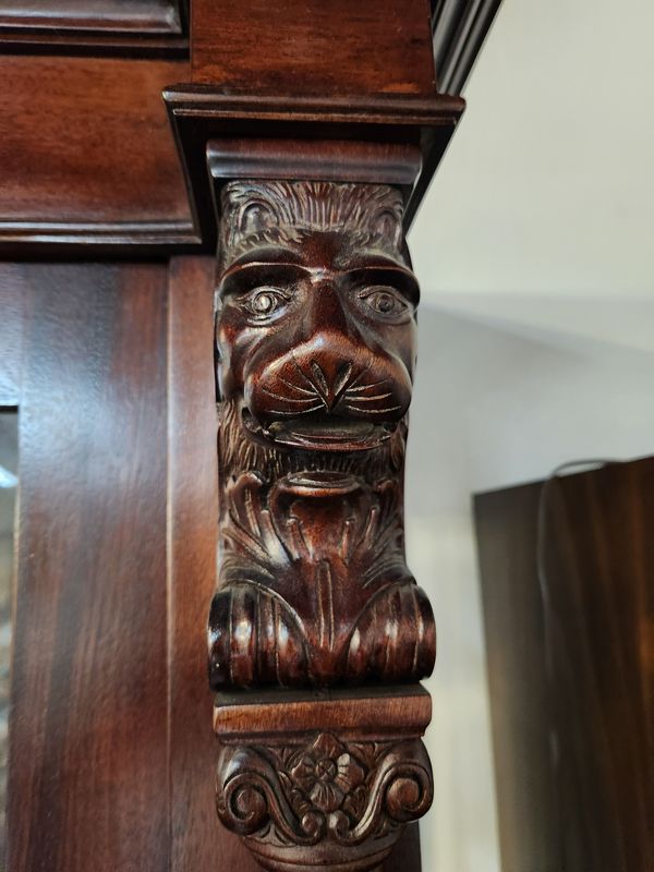Carved Wood display China Cabinet