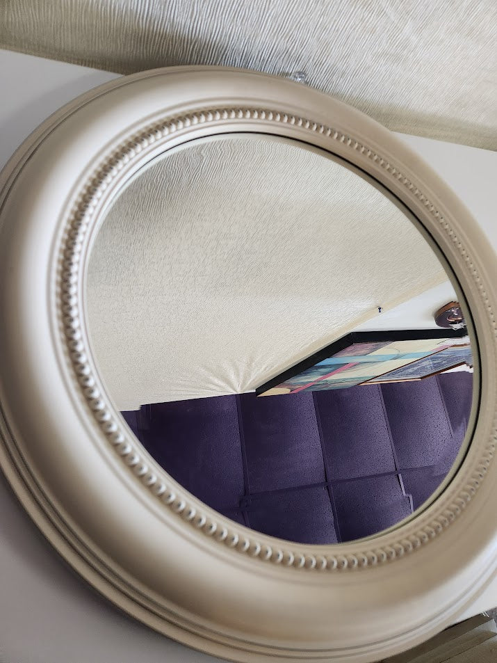 Beige Round Mirror