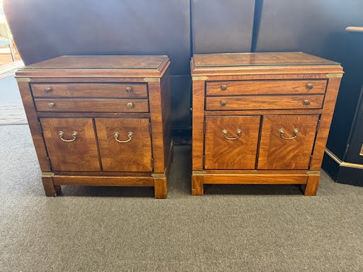 Lane Wood/Glass Top  Nightstand