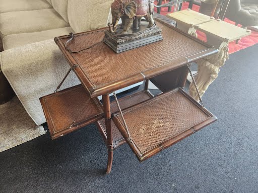 Bamboo Accent Table Drop Leaf