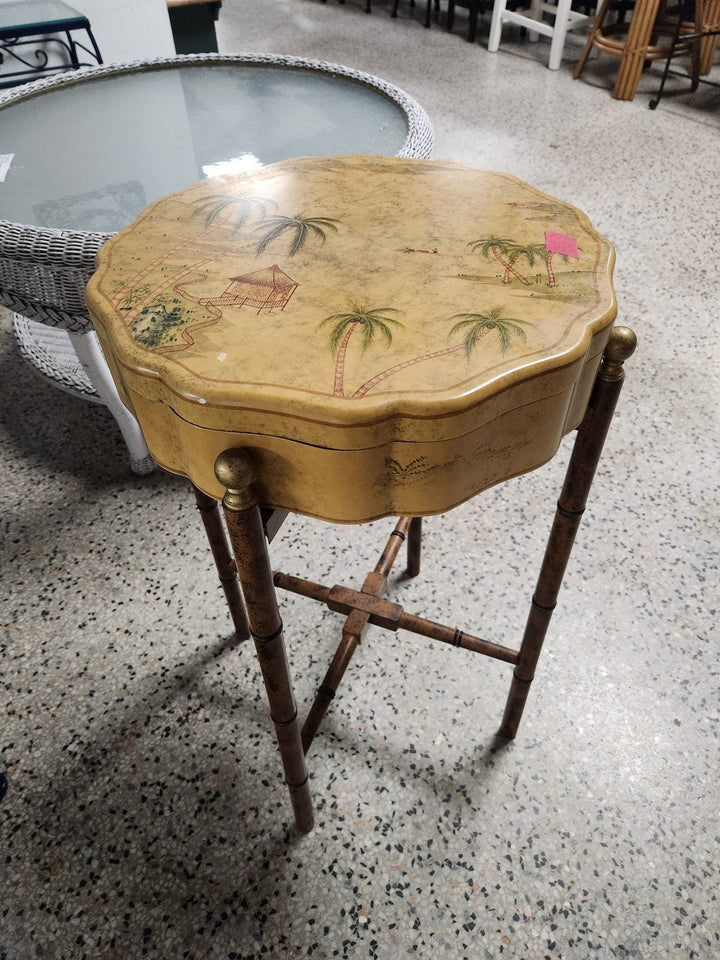 Faux Bamboo End Table