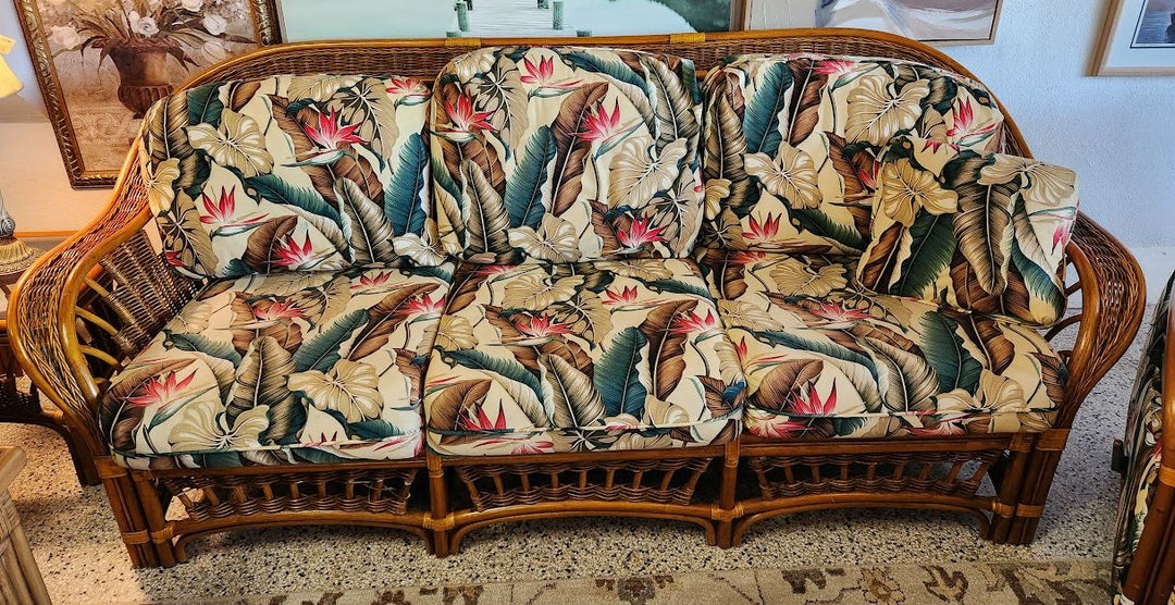 LEADERS 3 Seat Tropical-print Sofa