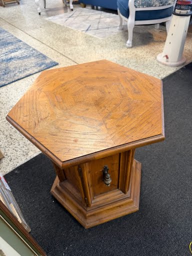 Wood Hexagonal End Table