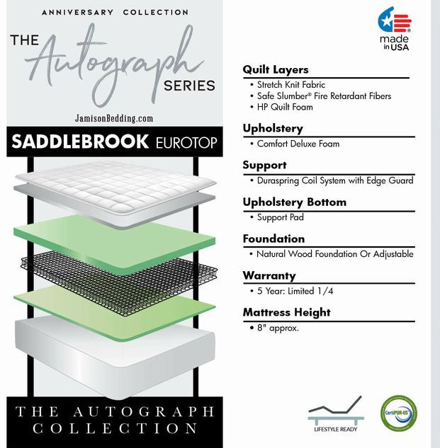 Saddlebrook Euro top KING