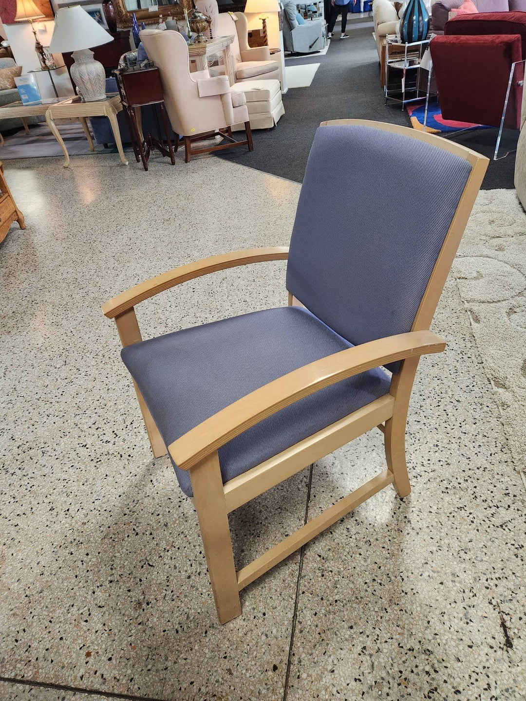 Maple Wood Lavender Cushion Desk Chair