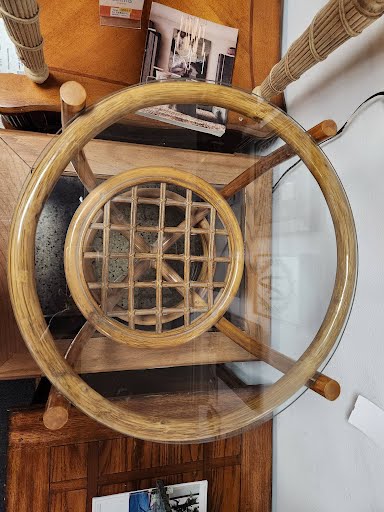 20R" Glass Top Bamboo End Table