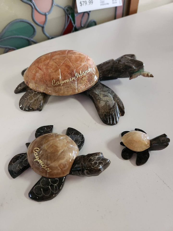 Set of 3 Stone Turtles Decor