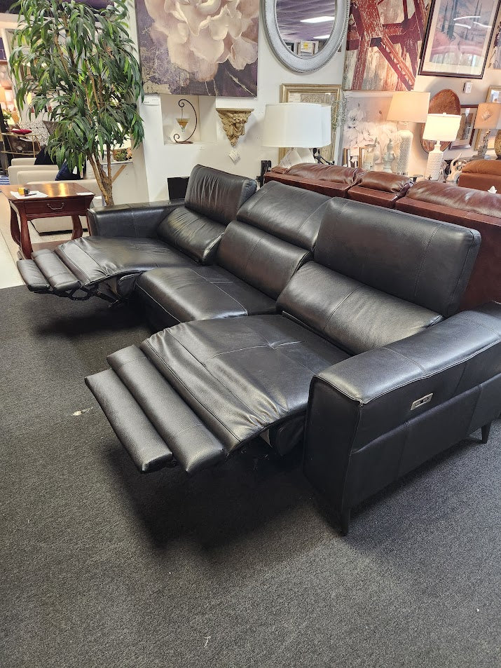 Black Leather Love Seat