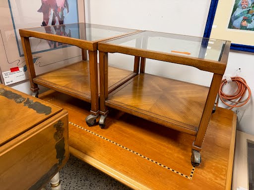 Drexel End Table with Glass Insert